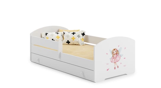 Łóżko dziecięce LUK białe 140x70 cm z materacem i szufladą Meble Kobi