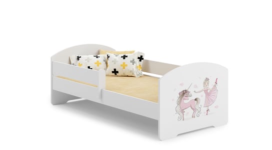 Łóżko dziecięce LUK z barierką 140x70 cm + materac białe Meble Kobi