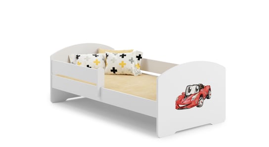 Łóżko dziecięce LUK z barierką 140x70 cm + materac białe Meble Kobi