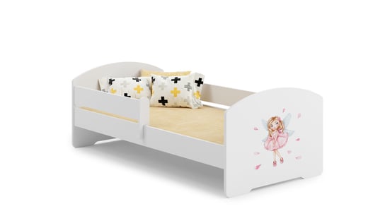 Łóżko dziecięce LUK z barierką białe 160x80 cm z materacem Meble Kobi