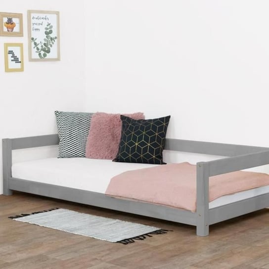 Łóżko dziecięce Montessori z szarego litego drewna 90 x 180 cm - Benlemi - STUDIUM Inna marka