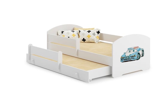 Łóżko dziecięce podwójne LukII, z materacem + barierka, 160x80 Kobi