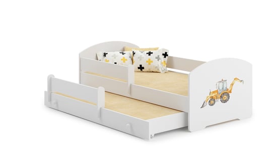 Łóżko dziecięce podwójne LukII, z materacem + barierka, 160x80 Kobi