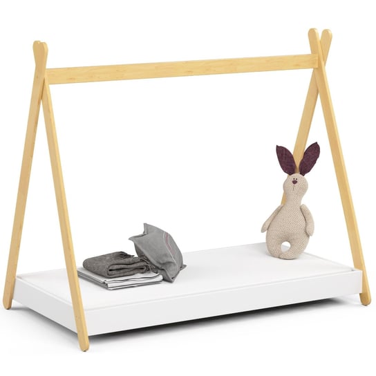 Łóżko dziecięce pojedyncze domek GEM 160x80 cm z materacem - Białe FABRYKA MEBLI AKORD