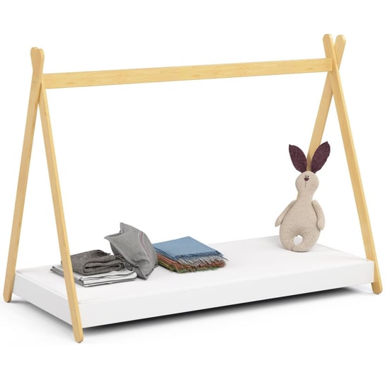 Łóżko dziecięce pojedyncze domek GEM 180x80 cm z materacem - Białe FABRYKA MEBLI AKORD
