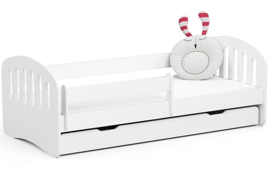 Łóżko dziecięce pojedyncze PLAY 180x80 cm z materacem i szufladą - Białe FABRYKA MEBLI AKORD
