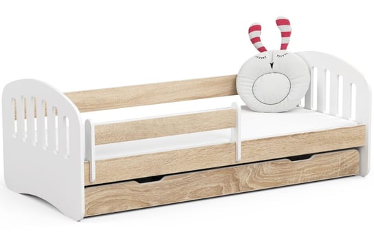 Łóżko dziecięce pojedyncze PLAY 180x80 cm z materacem i szufladą - Dąb Sonoma FABRYKA MEBLI AKORD