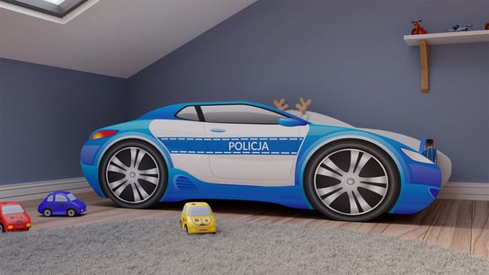 Łóżko Dziecięce Samochód Policja Z Materacem DIP-MAR