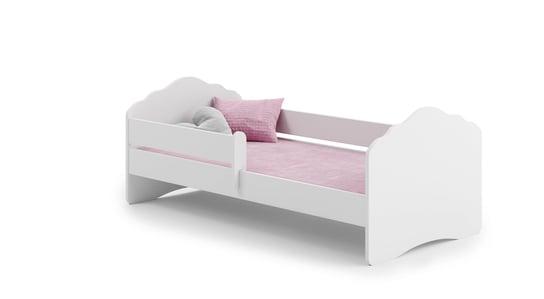 Łóżko dziecięce z barierką FALA białe 140x70 cm z materacem Meble Kobi