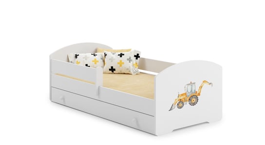 Łóżko dziecięcez barierką LUK 160x80 cm + szuflada + materac białe Meble Kobi