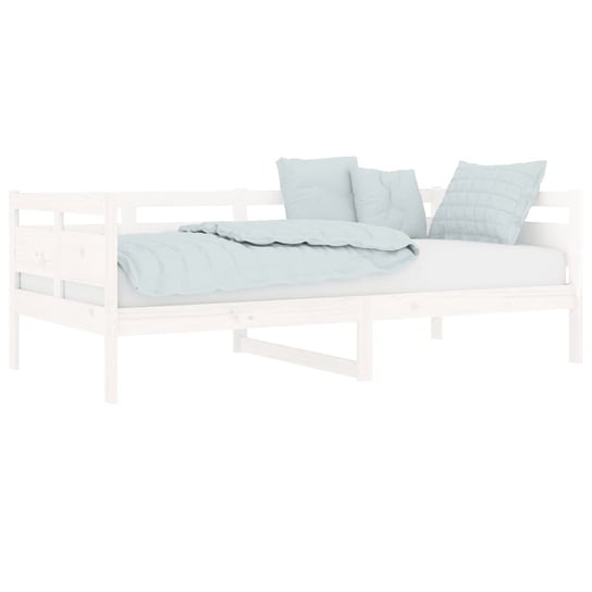 Łóżko dzienne białe z litego drewna sosnowego, 90x190 cm Shumee