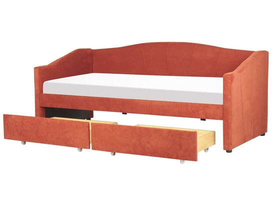 Łóżko dzienne tapicerowane 90 x 200 cm czerwone VITTEL Beliani