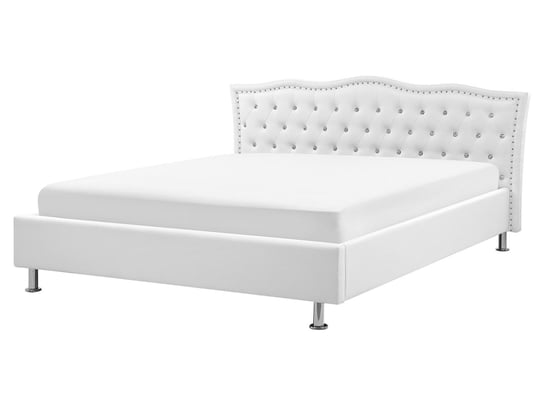 Łóżko ekoskóra 160 x 200 cm białe METZ Beliani