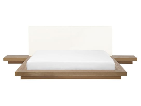 Łóżko jasne drewno, wodne, 160x200 Beliani