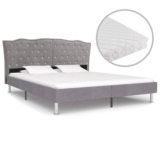 Łóżko jasnoszare, z materacem, 180x200 vidaXL