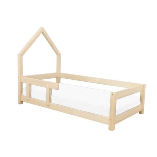 Łóżko kabinowe dla dzieci - GENERIC - POPPI - Lite drewno - Beż - Listwy Inna marka