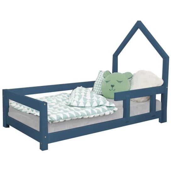 Łóżko kabinowe dla dzieci - GENERIC - POPPI - Lite drewno - Niebieski - Listwy Inna marka