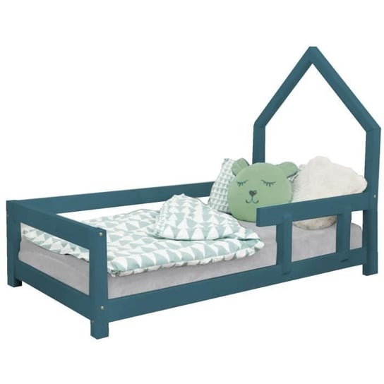 Łóżko kabinowe dla dzieci - GENERIC - POPPI - Lite drewno - Zielony - Listwy Inna marka