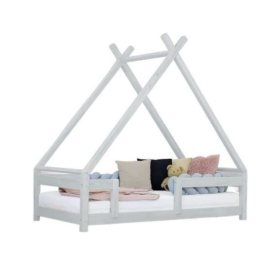 Łóżko kabinowe dla dzieci - GENERIC - TAHUKA - Szary - Lite drewno - Listwy Inna marka