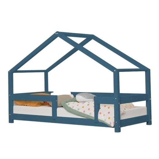 Łóżko kabinowe dla dzieci - GENERIQUE - LUCKY - 70 x 160 - Niebieski - Lite drewno - Montessori Inna marka