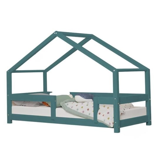 Łóżko kabinowe dla dzieci - GENERIQUE - LUCKY - Lite drewno - Listwy - Zielony - 90 x 160 cm Youdoit