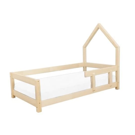 Łóżko kabinowe dla dzieci - GENERIQUE - POPPI - Lite drewno - 90x160 cm - Beż Inna marka