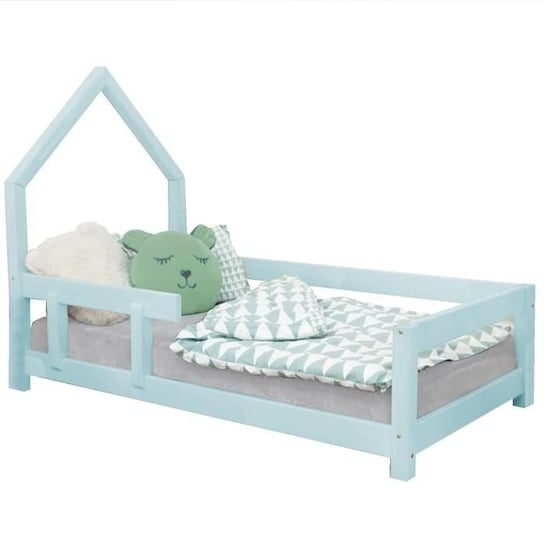 Łóżko kabinowe dla dzieci POPPI - GENERIC - 80 x 160 - Lite drewno - Niebieski Inna marka