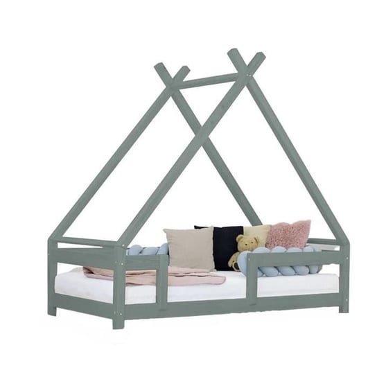 Łóżko kabinowe dla dzieci TAHUKA - GENERIC - 90 x 200 - Zielony - Lite drewno - Listwy Inna marka