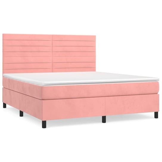 Łóżko kontynentalne aksamitne 203x180 różowe Inna marka