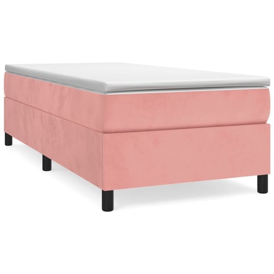Łóżko kontynentalne aksamitne, różowe, 203x90x35 c Inna marka