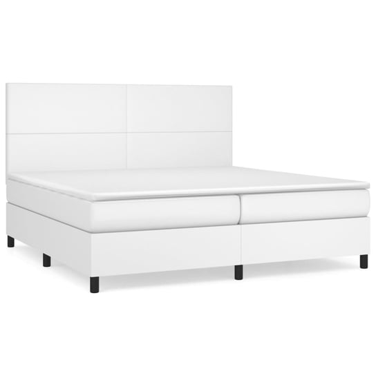 Łóżko kontynentalne białe 203x200x118/128cm + 2 ma Inna marka