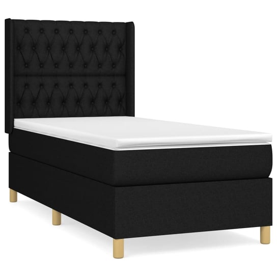 Łóżko kontynentalne, czarne, 203x93x118/128 cm, ma Inna marka