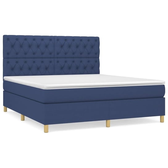 Łóżko kontynentalne niebieskie 203x160x118/128cm + Inna marka