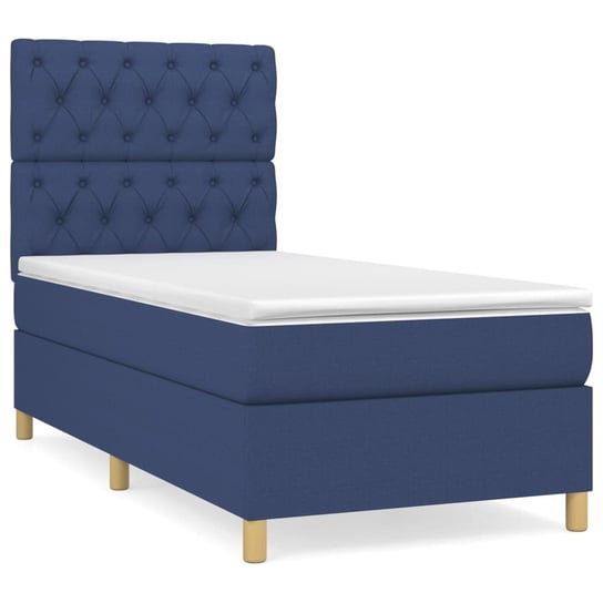 Łóżko kontynentalne niebieskie 203x80x118/128 + ma Inna marka