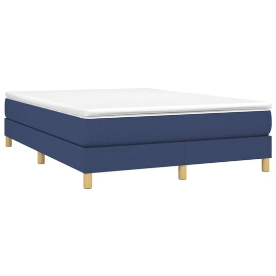 Łóżko kontynentalne obite tkaniną w kolorze niebieskim, 140x200 cm Shumee
