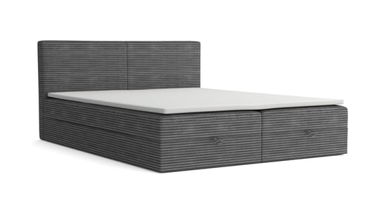 Łóżko kontynentalne, Sztruks, 160x200 cm, Szary Velar Meble