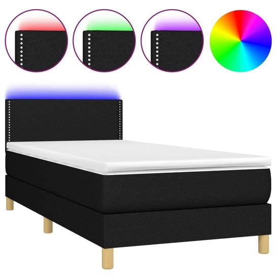 Łóżko kontynentalne z diodami LED - 203x100x78/88 Inna marka