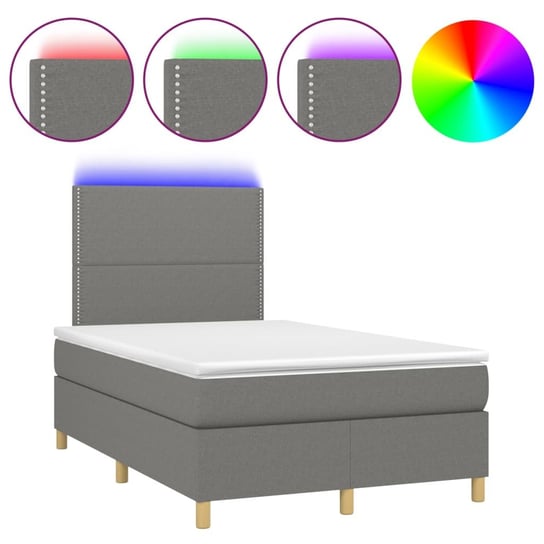 Łóżko kontynentalne z diodami LED, 203x120x118/128 Inna marka