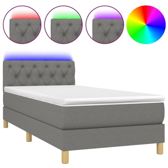 Łóżko kontynentalne z diodami LED - 203x80x78/88 c Zakito Home