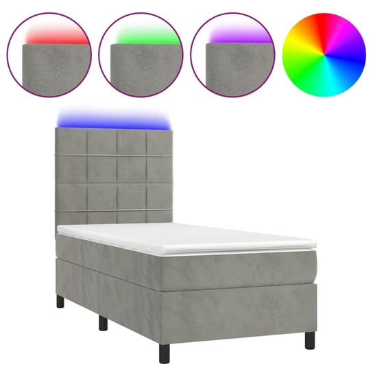 Łóżko kontynentalne z diodami LED i materacem 90x2 / AAALOE Zakito Home