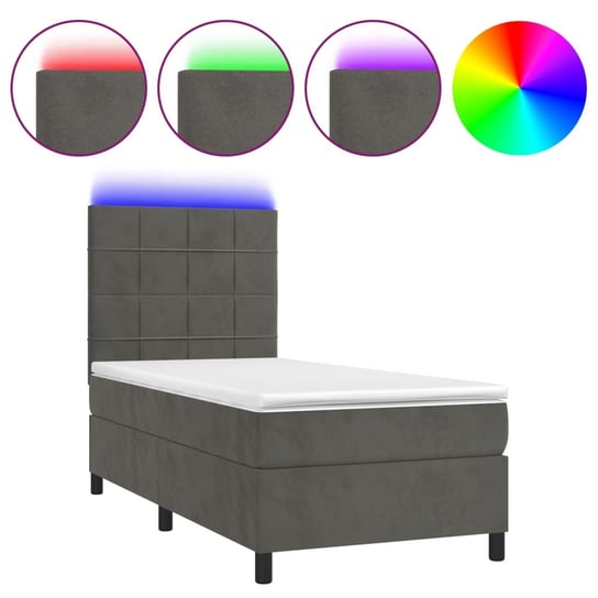 Łóżko kontynentalne z diodami LED i materacem Zakito