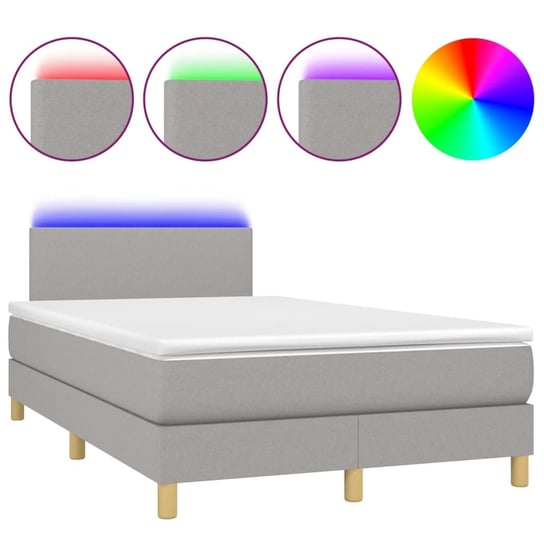 Łóżko kontynentalne z LED 120x200 jasnoszary / AAALOE Zakito Home