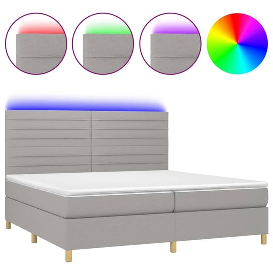 Łóżko kontynentalne z LED i materacem Inna marka