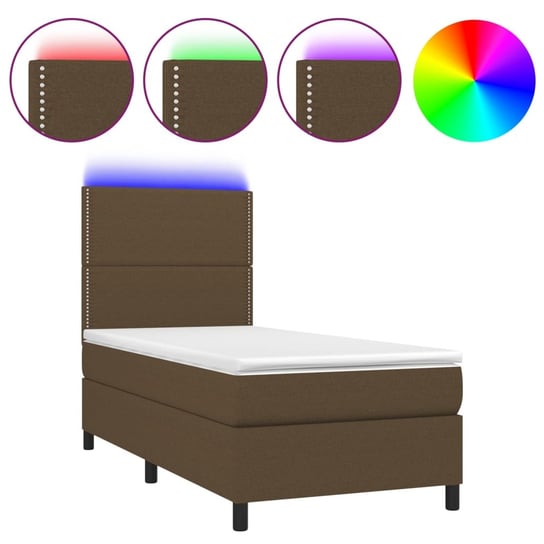 Łóżko kontynentalne z LEDami i materacem Zakito