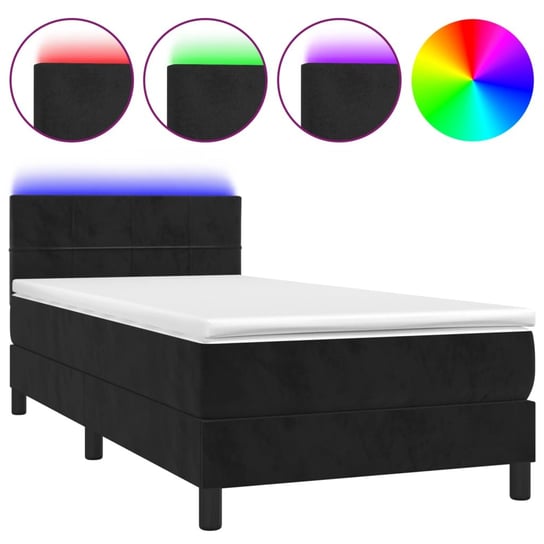 Łóżko kontynentalne z LEDami, materacem i aksamitn Inna marka