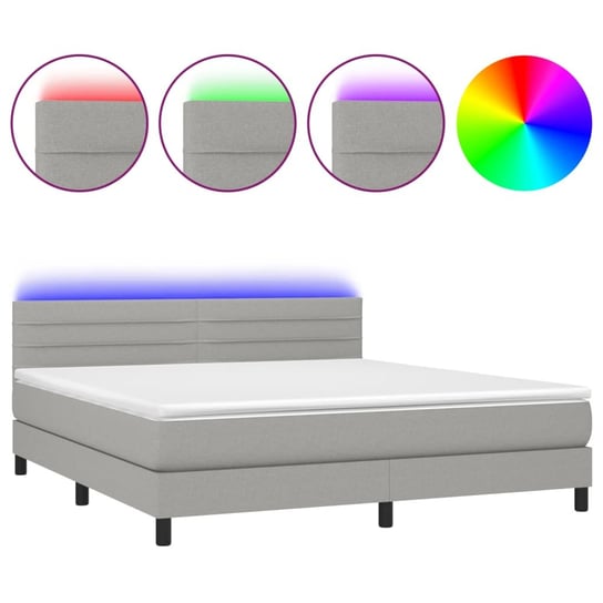 Łóżko kontynentalne z materacem i diodami LED 160x Inna marka