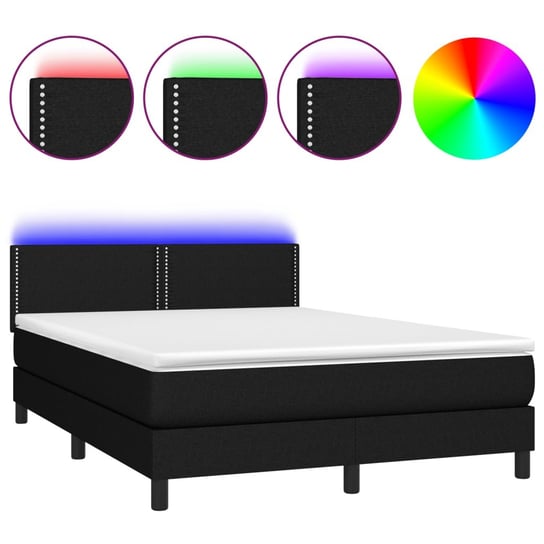 Łóżko kontynentalne z materacem i diodami LED, 193 Inna marka