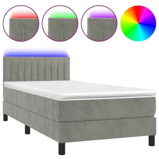 Łóżko kontynentalne z materacem i diodami LED - 20 Inna marka