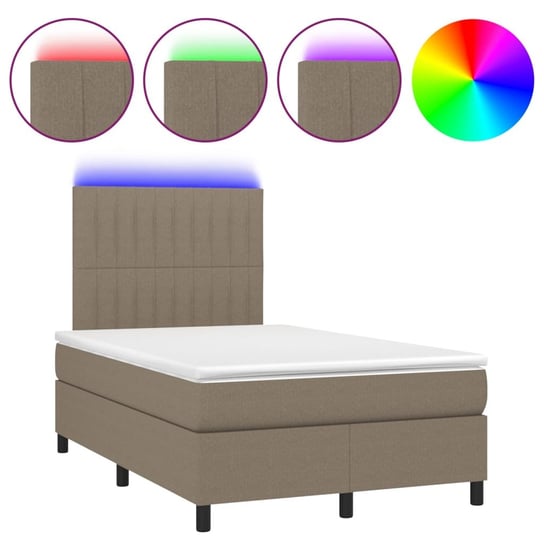 Łóżko kontynentalne z materacem i diodami LED, 203 Inna marka