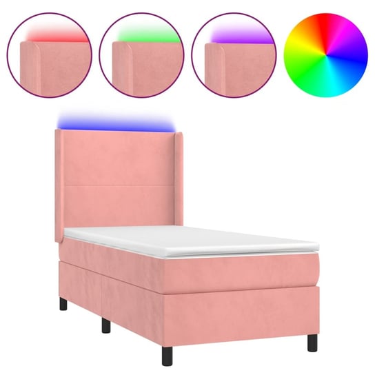 Łóżko kontynentalne z materacem i diodami LED (203 Zakito